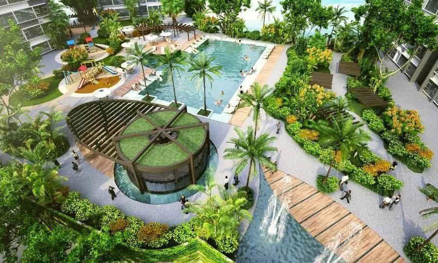 Phối cảnh tiện ích nội khu: bể bơi, sân vườn... tại Booyoung Vina