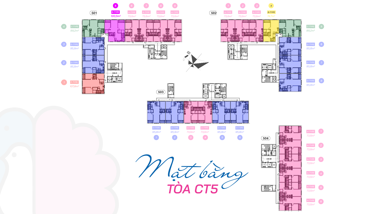 Mặt bằng tòa CT5 - Dự án Booyoung