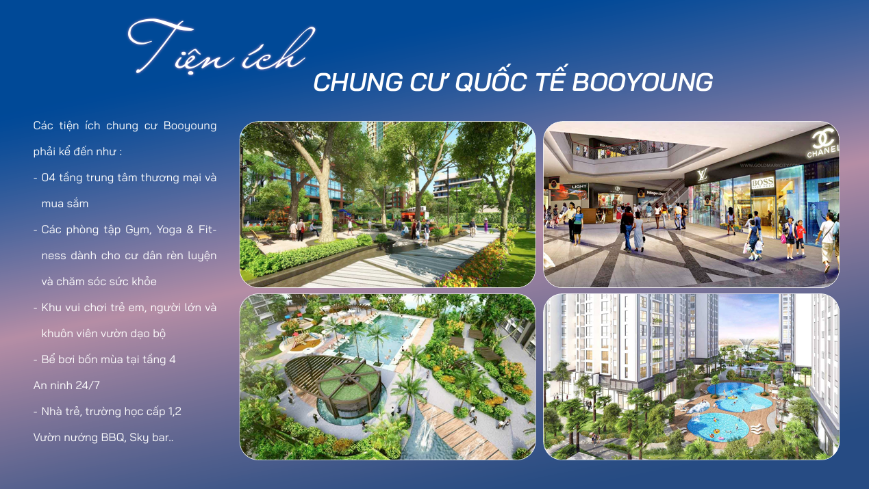 Hệ tiện ích 5 sao của chung cư Booyoung Vina